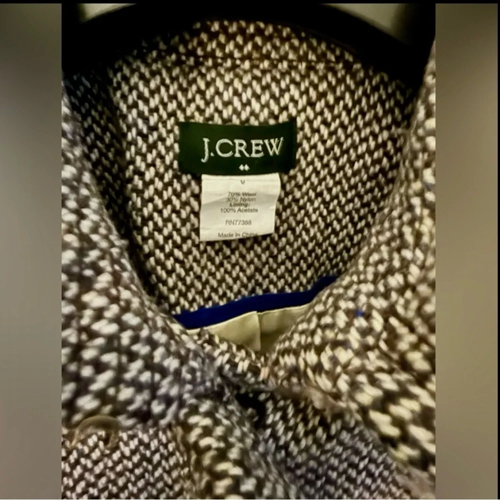 J. Crew Women's Gray Tweed Pea Coat - Picture 5 of 5